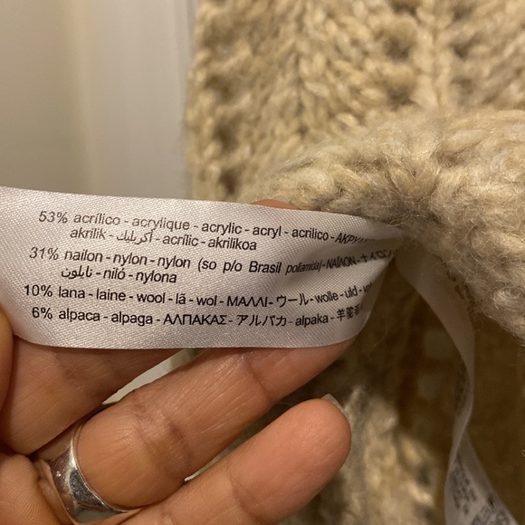 Zara Open Knit Tan Sweater - Wool Alpaca Blend - Picture 4 of 4
